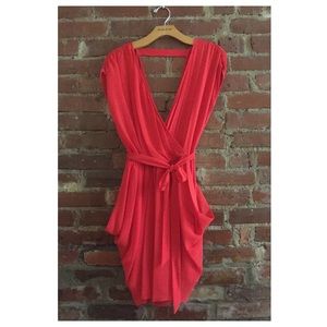 bebe Grecian Goddess Red Dress